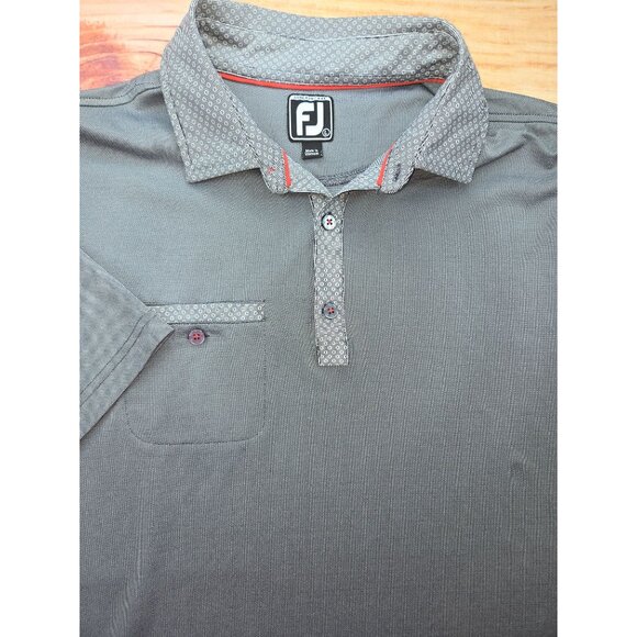 Footjoy FJ Golf Mens Athletic Fit Polo Large Solid Lisle - Picture 4 of 7